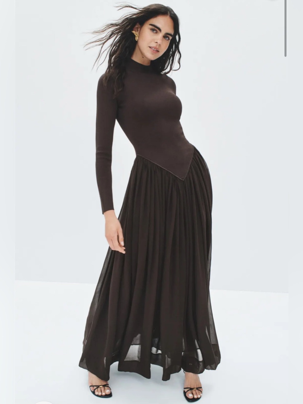 Ronny kobo speck knit Brown Maxi Dress size Medium #maxi dress